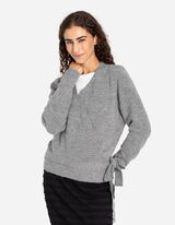 Maglione - Effetto incrociato - grigio