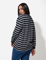 Pullover - n&ouml;&ouml;rkinnitus - tumesinine