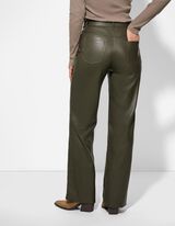 Kalhoty - Imitace kůže - tmave zelena