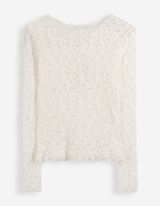 Langarmshirt - Crinkle-Optik - Off-White