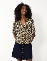 Blusenshirt - Leopardenmuster - Beige