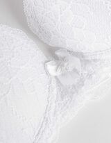 Soutien-gorge ampliforme - Nœud appliqué - blanc