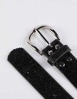 Gürtel - Ziersteine - schwarz