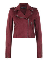 Damen Biker-Jacke in Velourslederoptik