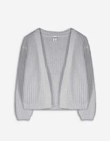 Cardigan - Lurex - hellgrau