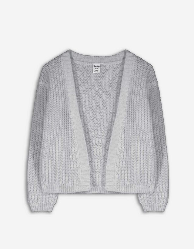 Cardigan - Lurex - hellgrau