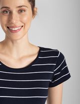 Majica kratek rokav - Črte - temno modra