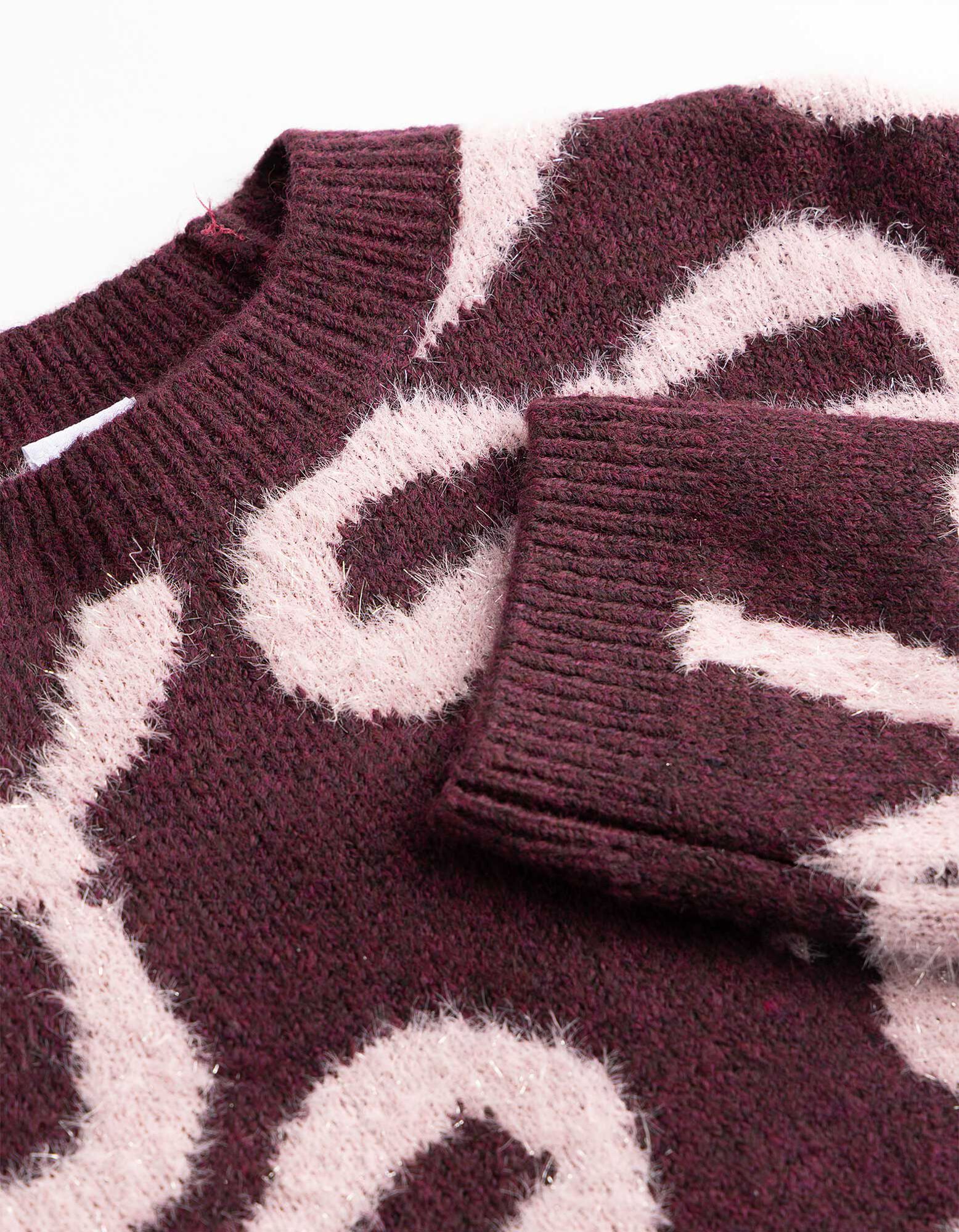 Pullover - Schleifenapplikation - Dunkelrot
