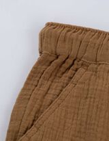 Komplet srajce in kratkih hlač - Muslin - svetlo rjava