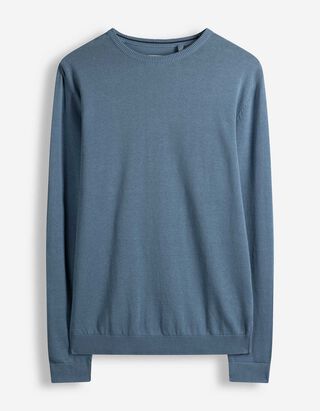 Pullover - Rundhals-Ausschnitt - blau