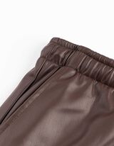 Kalhoty - Imitace kůže - tmave cervená