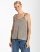 Majica na bretele - vezivanje u čvor - tamno-zelena