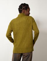 Pulover de tricot - Guler cu guler cocteil - Verde