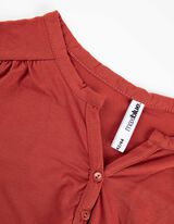 koszulka z długim rękawem - dekolt serafino - ciemny czerwony