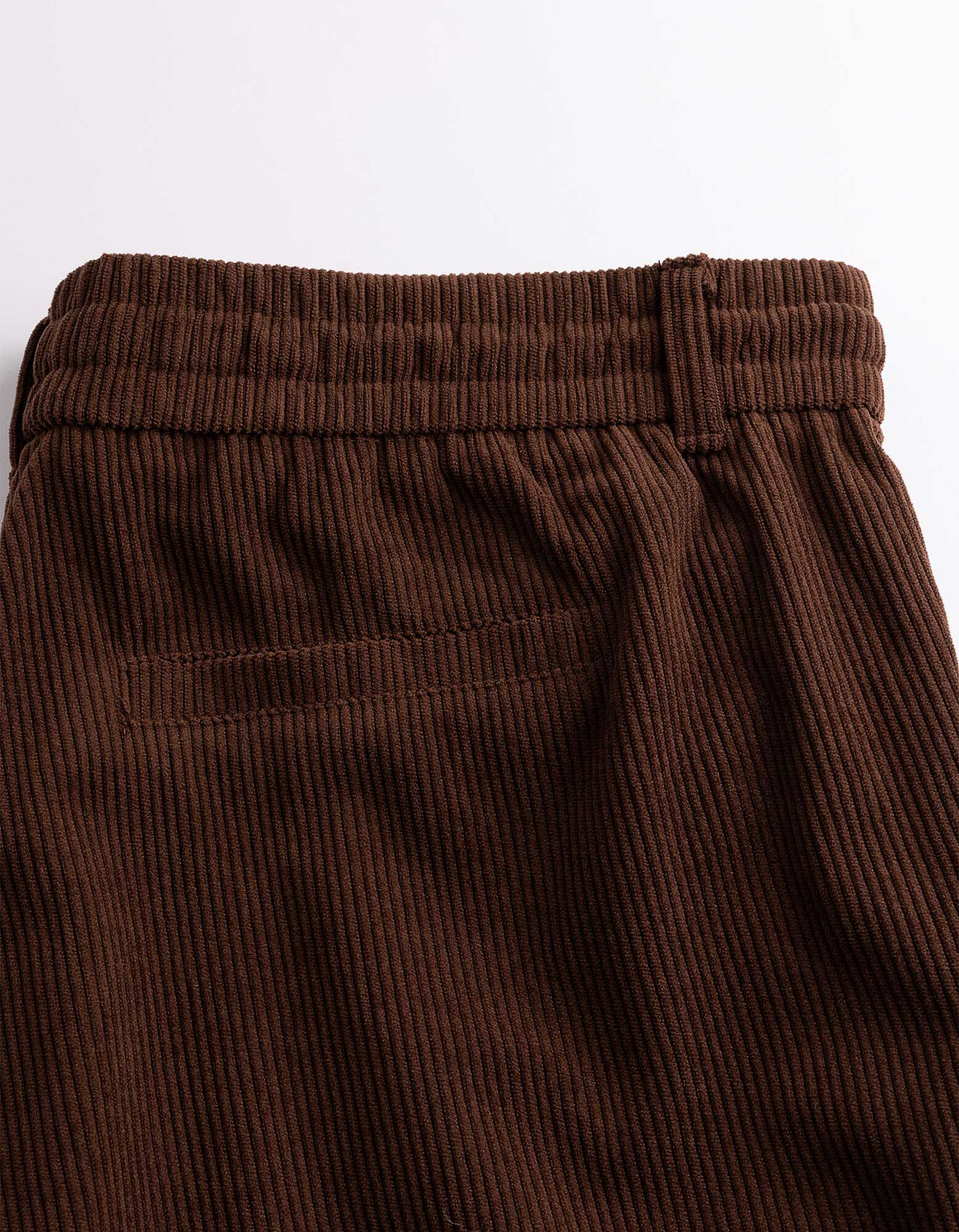 Cordhose - Elastischer Bund - Braun