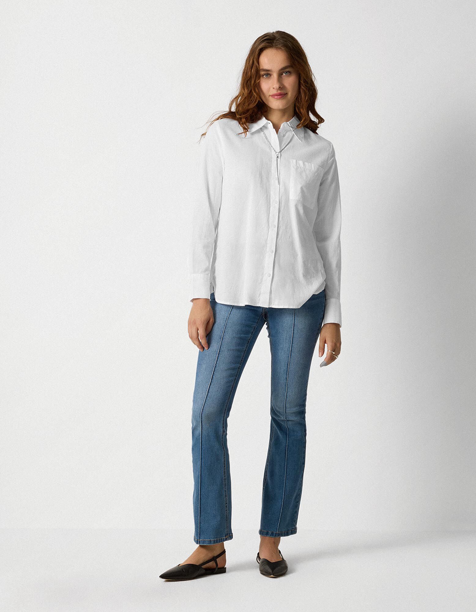 Overhemdblouse - Zachte touch - wit