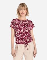 T-Shirt - Viskose-Mix - dunkelrot