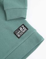 Hosszú ujjú felsőből és nadrágból álló szett - Felvarró - sötétzöld