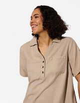 Blusenkleid - Oberschenkellang - Beige