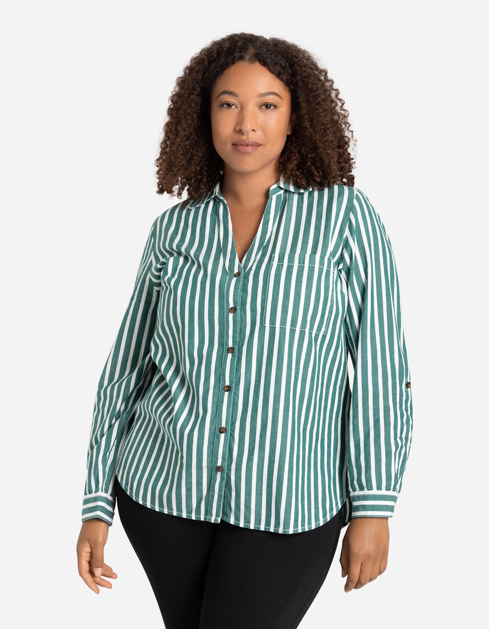 【CPC-L30】kazu123211 Bluză cu mânecă lungă - Serafino cut-out - Verde inchis