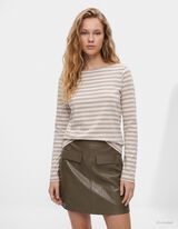 Langarmshirt - Streifen - Grau
