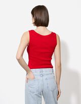 Ujjatlan felső - Bordázott - piros