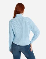 Pulóver - Ejtett vállú - vilagoskek