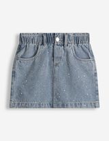 Jeansrock - Ziersteine - Hellblau