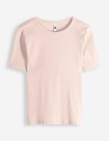 T-Shirt - Rippenstruktur - rosa
