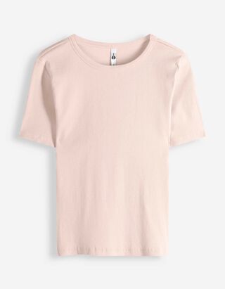 T-Shirt - Rippenstruktur - rosa