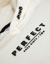 Kapucnis felső - Feliratos nyomott minta - feher