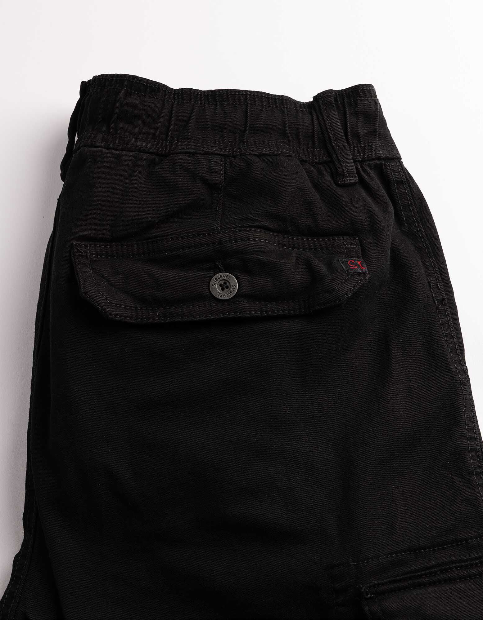 Cargohose - Knopf- und Rei&szlig;verschluss - schwarz