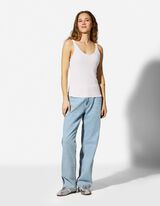 Stricktop - V-Ausschnitt - wei&szlig;