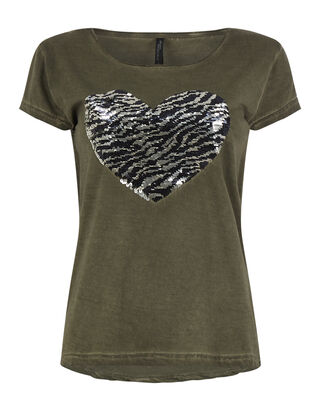 Damen T-Shirt mit Wende-Pailletten