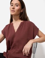 Bluse - Musselin - dunkelbraun