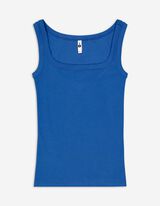 Top - Geribde structuur - blauw