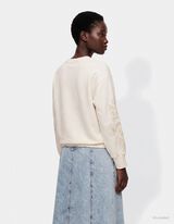 Sweatshirt - Ballon&auml;rmel - Off-White