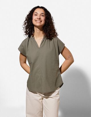 Blusenshirt - einfarbig - gr&uuml;n