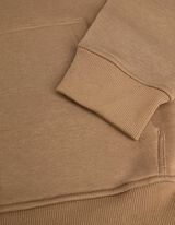 Pulover s kapuco - Me&scaron;anica bombaža - svetlo rjava