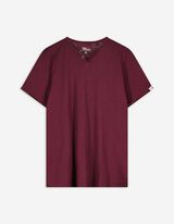 T-Shirt - T-Shirt-Ausschnitt - dunkelrot