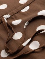 Robe maxi longueur - Petit motif &agrave; pois - Brun