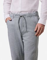 Chinohose - Leinen-Mix - gr&uuml;n