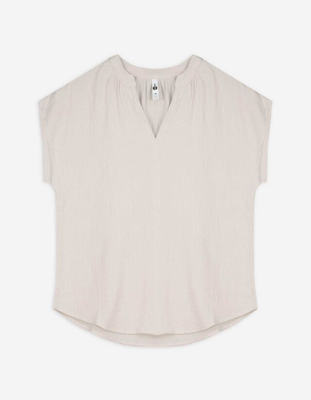 Bluse - Musselin - beige