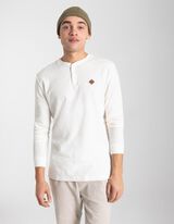 koszulka z długim rękawem - naszywka z logo - bialy