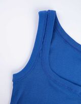 Top - Geribde structuur - blauw