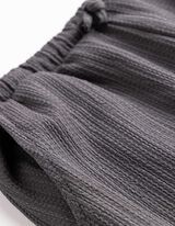 Pantalon - Structure gaufr&eacute;e - Gris fonc&eacute;