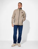 Sweatjacke - Stehkragen - beige