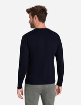 Langarmshirt - Rundhals-Ausschnitt - dunkelblau