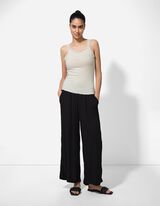 Top - Inserto in pizzo - bianco