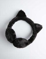 Ušné klapky - Plyš - cierna